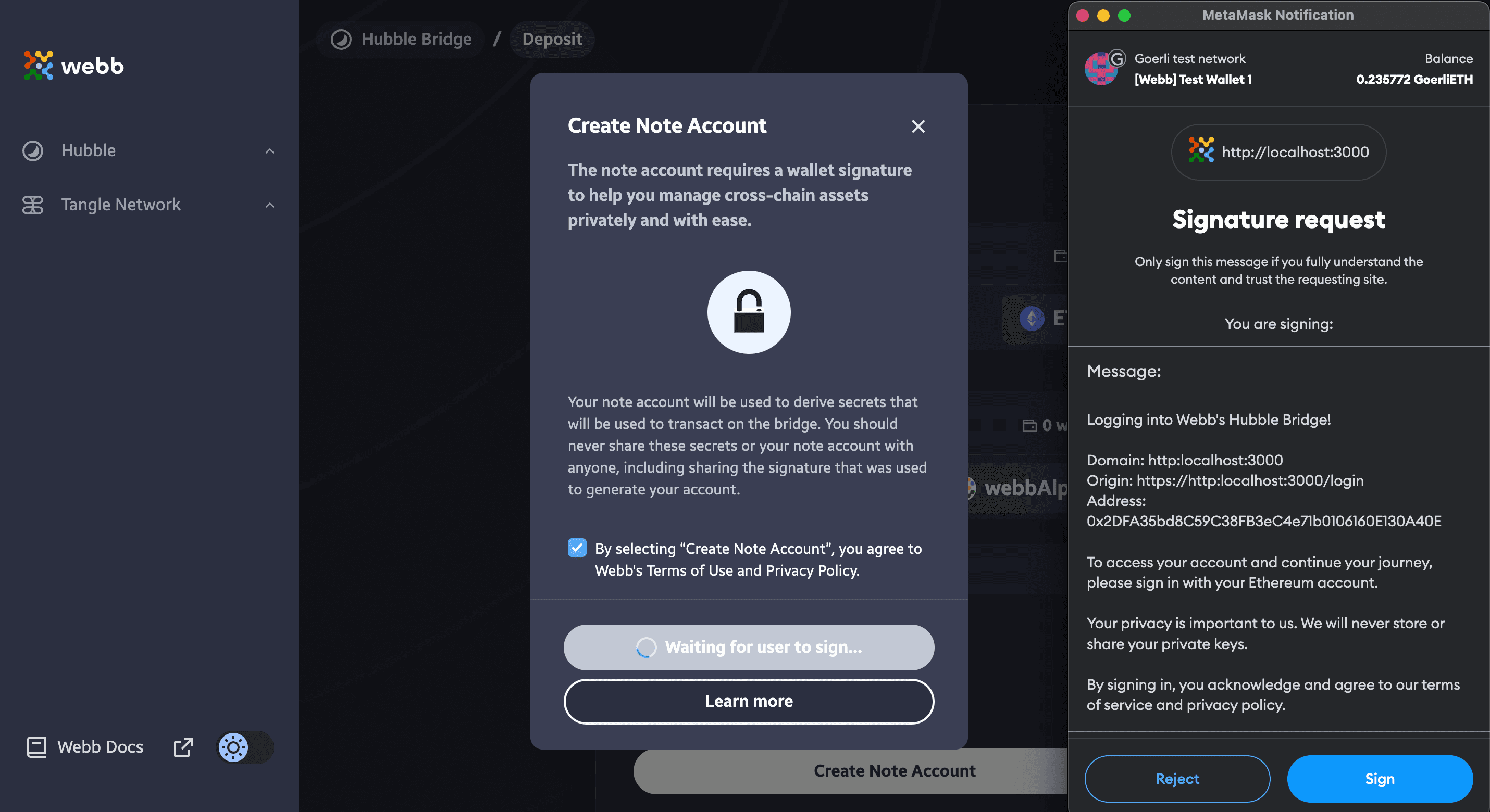 create account prompt dark